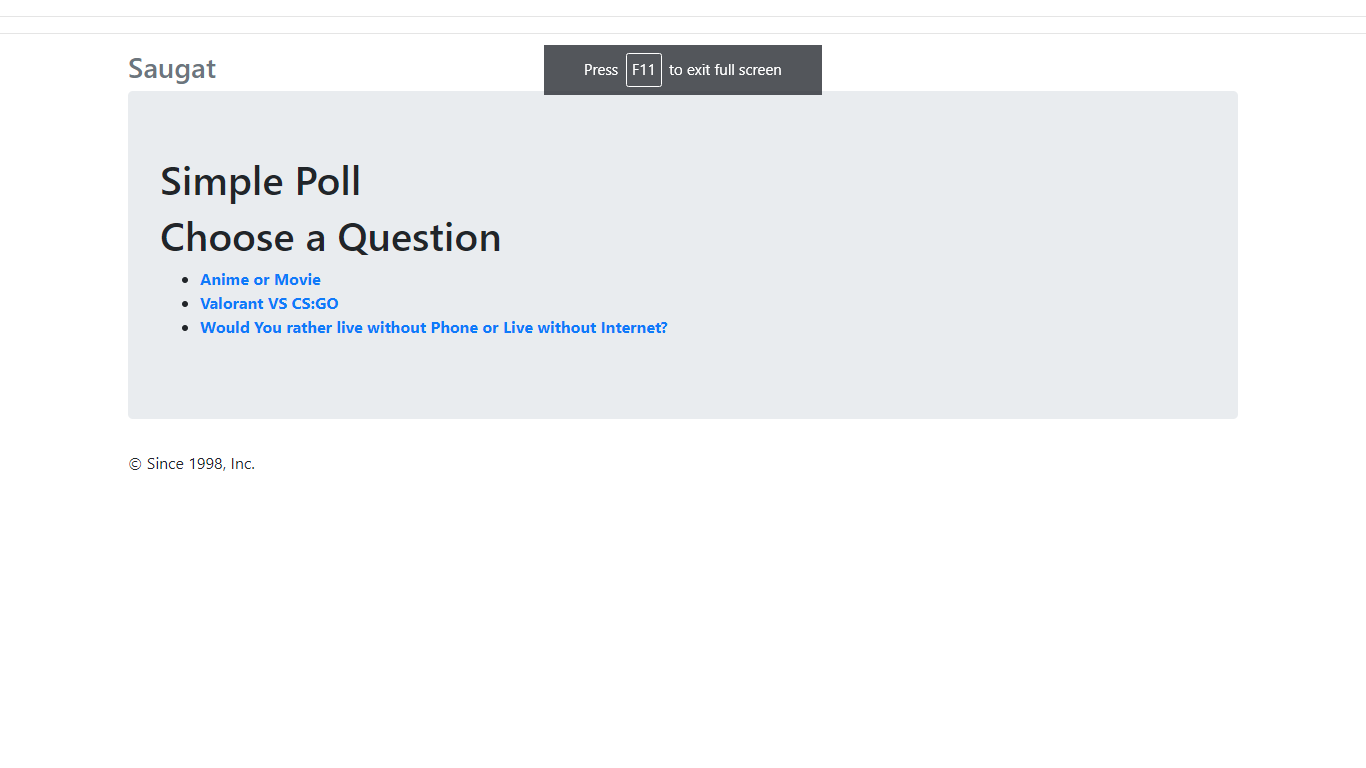 Poll Website